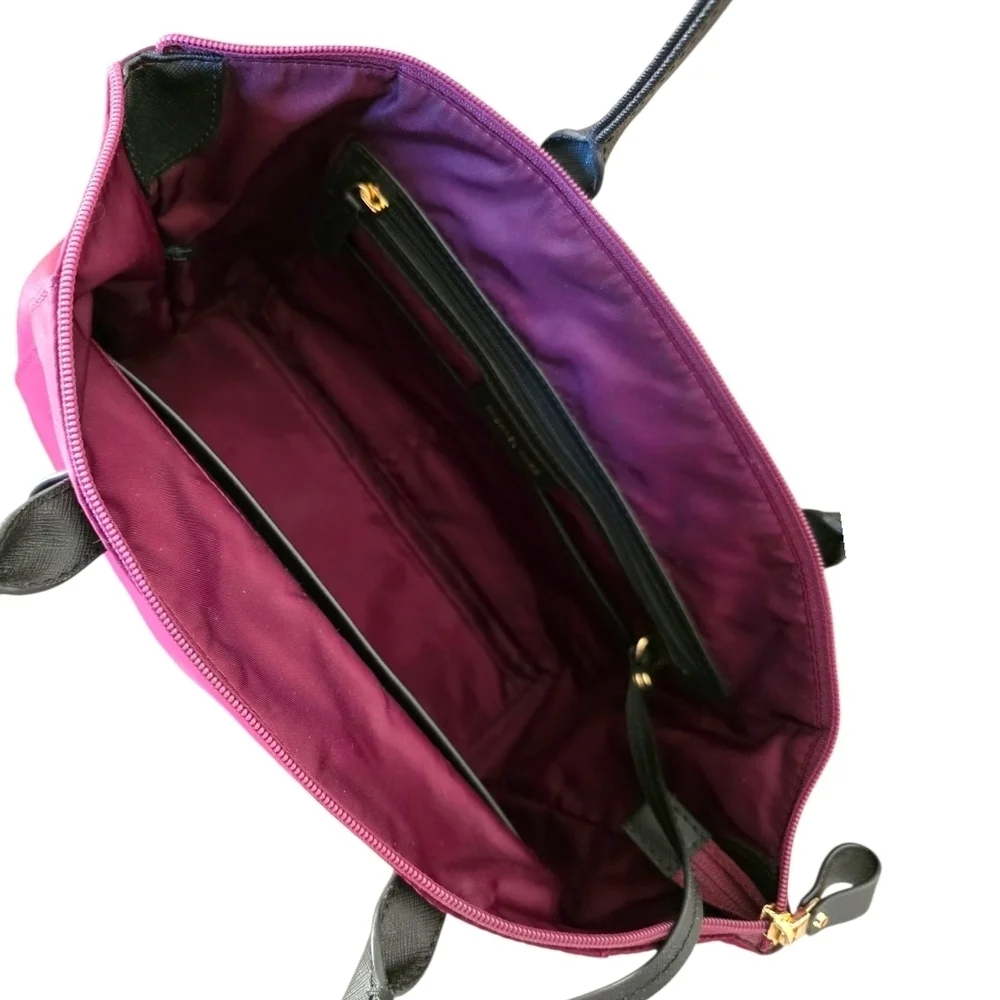 Michael Kors Cranberry Nylon Tote with Black Trim